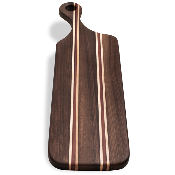 Walnut Bloodwood Offset Handle Board - The Giving Table